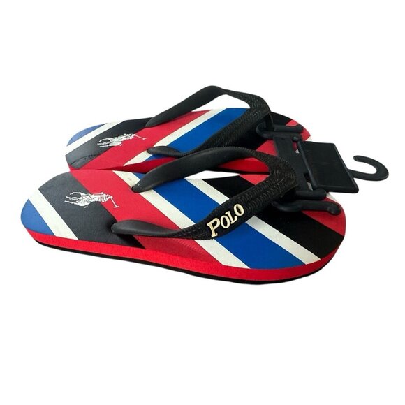 Polo Ralph Lauren Kids Flip Flops Black Size 12 Sandal - Picture 1 of 14